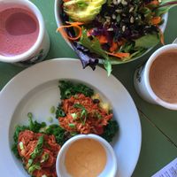 polenta with jackfruit and the urban bowl at Harlow in Portland