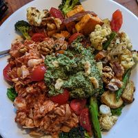Pesto scramble with jackfruit at Harlow in Portland