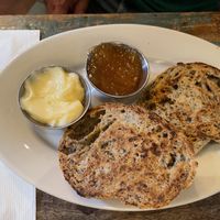 Vegan mushroom-scallion biscuitts  at Harlow in Portland