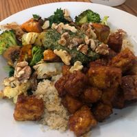 Garden Scramble with Walnut Basil Pesto (vegan) at Harlow in Portland