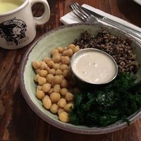 Mighty Bowl with garlic tahini sauce  at Harlow in Portland