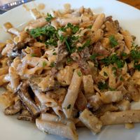 Mushroom Stroganoff at Harlow in Portland