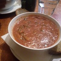 Vegan Gazpacho soup at Vegtral Restaurace in Prague