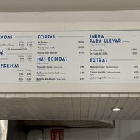Menu  at El Moro in Mexico City