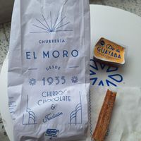 I ate mine so fast, I forgot to show how long the churros are!!! at El Moro in Mexico City