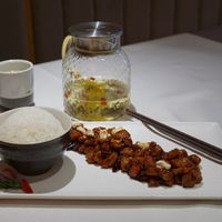 Kung pao & rice at Liansu World in Beijing