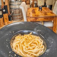 Pici aglione e briciole at La Bottega di Ines in San Quirico Dorcia