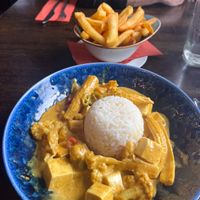 Curry with plenty of tofu  at The Causeway Hotel in Bushmills