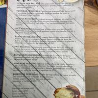 Menu  at Arbol de Seda in San Jose