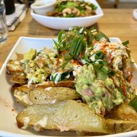 loaded fries (made vegan)  at Arbol de Seda in San Jose