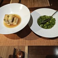 Tofu and some home grown beans at Qing Ya Cha Su - 青雅茶素 in Hangzhou