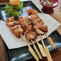 Skewers with peanut protein - the best one I've ever had in my whole life! at Qing Ya Cha Su - 青雅茶素 in Hangzhou