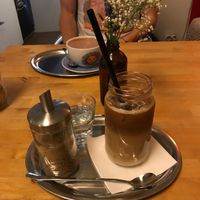 Iced latte with soy at Sicily Cafe in Prague