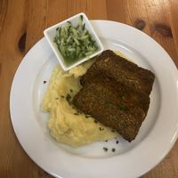 Sekaná with mashed potatoes   at Sicily Cafe in Prague