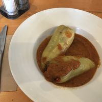 Very tasty stuffed peppers  at Sicily Cafe in Prague