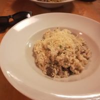 Mushroom risotto + vegan cheese at Sicily Cafe in Prague