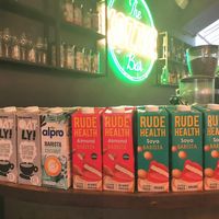 Good selection of plant milks at KOZZEE in London