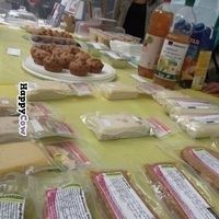 Vegusto cheese and other yummy vegan foods at Be Vegan Make Peace - Food Stall in Geneva