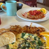 The Forestier and one slice of strawberry French toast.  at Ghini's French Caffe in Tucson