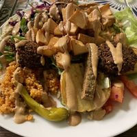 Vegan mix with falafel and peanut sauce  at Ibras Bistro in Erfurt