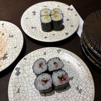 Plum & pickled radish rolls   at Daiki Suisan Kaiten Sushi - Tenmabashi branch in Osaka