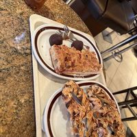 Rhubarb streusel, nougat pretzel, and some kind of marzipan balls  at Bäckerei Merzenich in Cologne