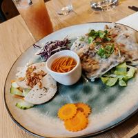Bánh cuốn, rice pancakes with mushrooms and tofu at Bếp Việt in Paris