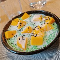 tapioca pearls with coconut milk and mango at Bếp Việt in Paris