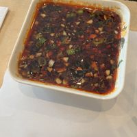 soy sauce with garlic, ginger, spicy, and scallion.  at Shabu Zen in Allston