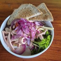Straßburger Wurstsalat at Lebenshof MutimBauch in Ottenhoefen Im Schwarzwald