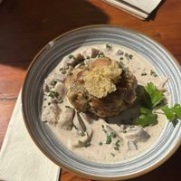 Brezelknödel mit Pilzrahmsoße  at Lebenshof MutimBauch in Ottenhoefen Im Schwarzwald