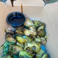 Brussels sprouts  at Flying Saucer Pizza Company in Salem