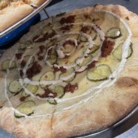 Vegan pickle rick at Flying Saucer Pizza Company in Salem