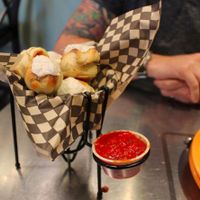 Space balls with Teese vegan cheese! at Flying Saucer Pizza Company in Salem