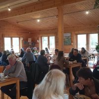 Large indoor and outdoor seating areas at The Waterwheel in Selkirk