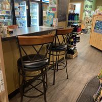 Cafe counter with freezer view at Frontier Trading Post in Seward