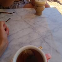 Tea and iced latte at Morning People in Marbella