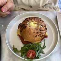 Breakfast bagel  at Morning People in Marbella