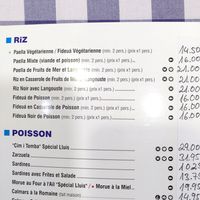 Menu at Bar Lluís in Tossa De Mar