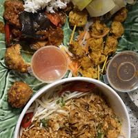 Tofu Pad Thai. Aubergine curry. Satay. Corn fritters  at Banana Tree - Westbourne Grove in West London
