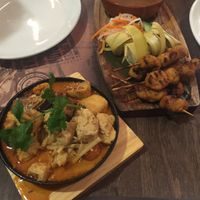 vegan satay and coconut kari at Banana Tree - Westbourne Grove in West London