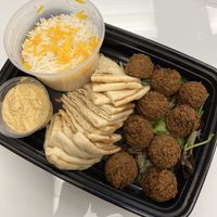 falafel platterr  at Panini Kabob Grill in San Diego