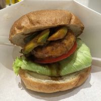 Tofu burger 600¥  at La Vigne Akiko - Sunshine City in Tokyo