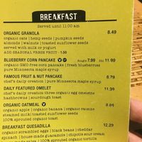 Menu at MSP - French Meadow Bakery & Cafe - T1 in Minneapolis
