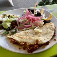 taco, quesadilla...  at Vegano Mexicano in Portland