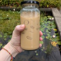 Iced oat latte to go at Our Spot in Portland