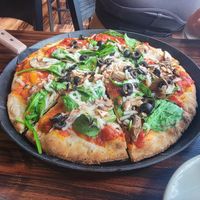 Cauliflower Crust BYO with vegan cheese at Sparky's Landing in Mount Shasta