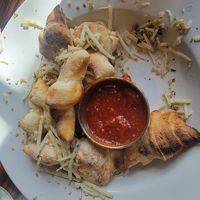 Garlic Knots made vegan by substituting cheese and removing butter at Sparky's Landing in Mount Shasta