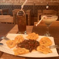 Plantain special with Hogao with cocktails    at Life is Good Cartagena in Bolivar