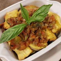 Eggplant parmeggiana at Life is Good Cartagena in Bolivar